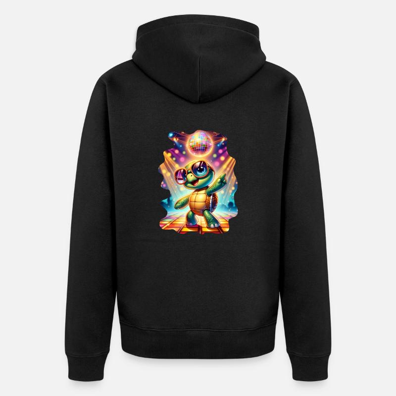 Tortue de fête - Veste à capuche bio Premium Unisexe - noir