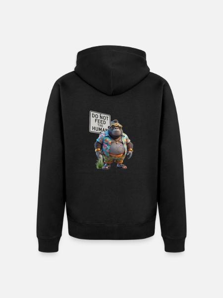 Gorilla Vacation Mischief - Unisex Premium Organic Zip Hoodie - black