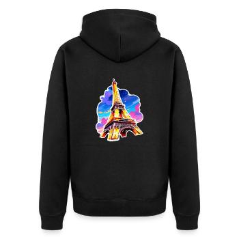 Eiffel tower #22 - Unisex Premium Organic Zip Hoodie - black - Back - Nico (187cm)