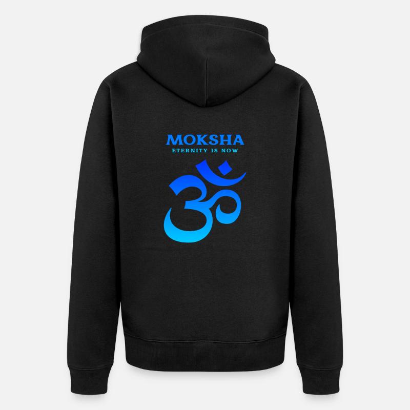Moksha Eternity is Now - Unisex Premium Bio Zip Hoodie - Schwarz