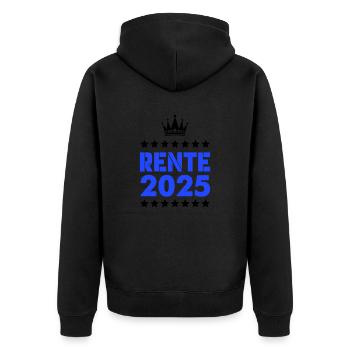 rente 2025 - Unisex Premium Bio Zip Hoodie - Schwarz - Hinten - Nico (187cm)