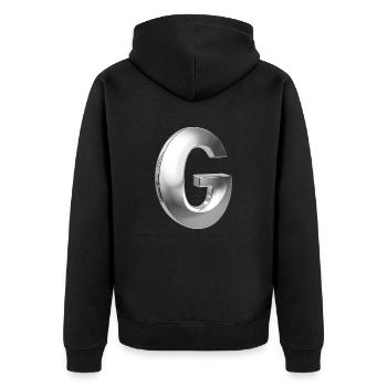 Chrome ,, G " Métallisé - Veste à capuche bio Premium Unisexe - noir - Dos - Nico (187cm)