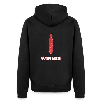 Cravate rouge  - Veste à capuche bio Premium Unisexe - noir - Dos - Nico (187cm)