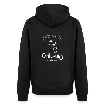 I can't I have grimace contest - humor - Unisex Premium Organic Zip Hoodie - black - Back - Nico (187cm)