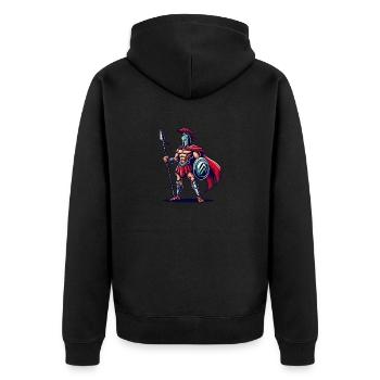 Spartans - Unisex Premium Organic Zip Hoodie - black - Back - Nico (187cm)