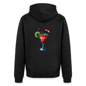 Cocktail - Unisex Premium Organic Zip Hoodie - black - Back - Nico (187cm)