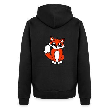 Renard Renard roux Animal sauvage Intelligent Habitants de la forêt - Veste à capuche bio Premium Unisexe - noir - Dos - Nico (187cm)