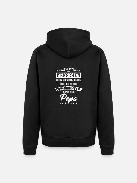 Papa Saying - Unisex Premium Organic Zip Hoodie - black