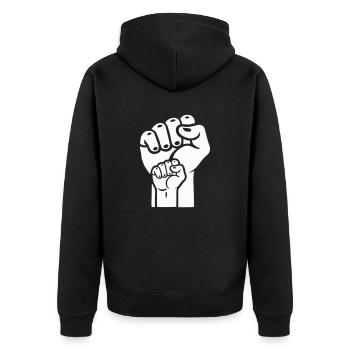 Poing 2 - Veste à capuche bio Premium Unisexe - noir - Dos - Nico (187cm)