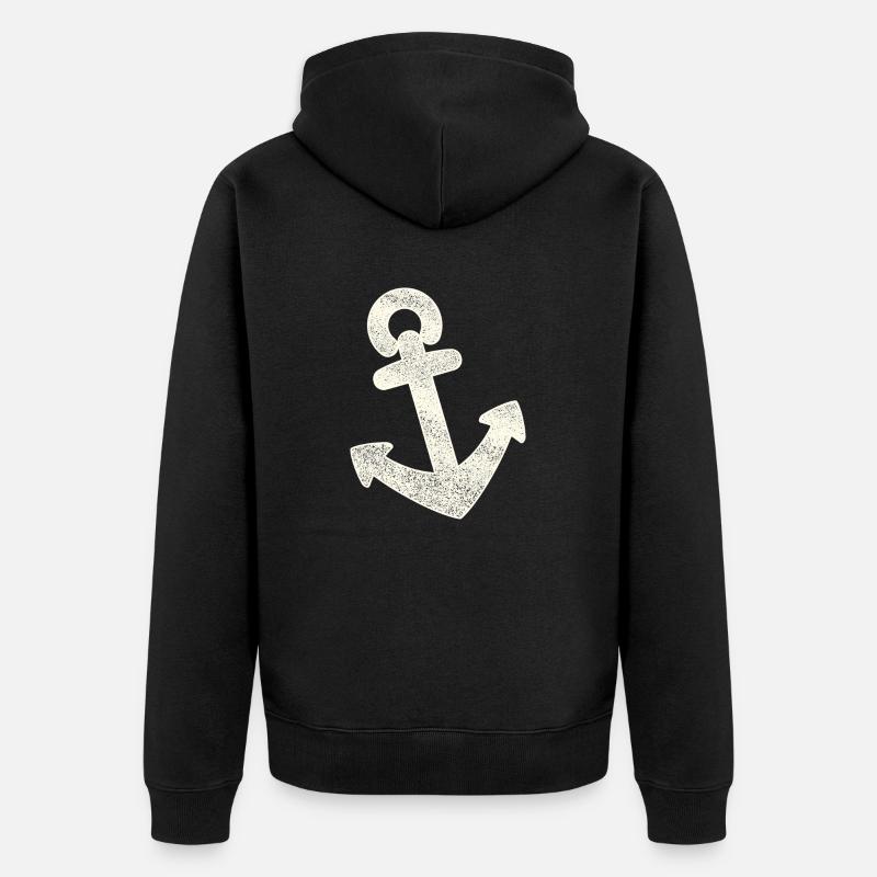 Ancre en détresse - Veste à capuche bio Premium Unisexe - noir
