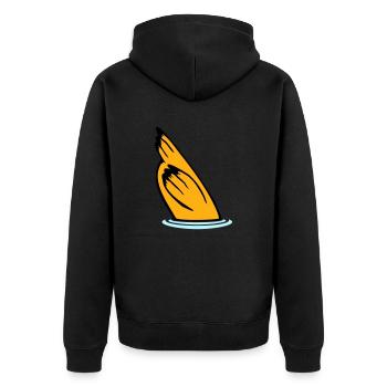 Duck head in the water, tail in the air - Unisex Premium Organic Zip Hoodie - black - Back - Nico (187cm)