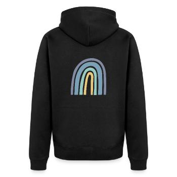 Cute Rainbow - Unisex Premium Bio Zip Hoodie - Schwarz - Hinten - Nico (187cm)