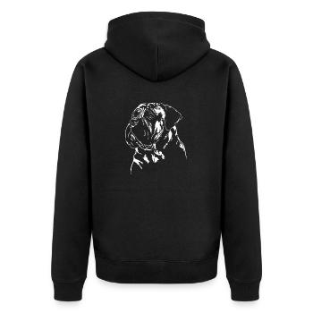 BULLMASTIFF Dog portrait Dogs Wilsigns - Unisex Premium Organic Zip Hoodie - black - Back - Nico (187cm)