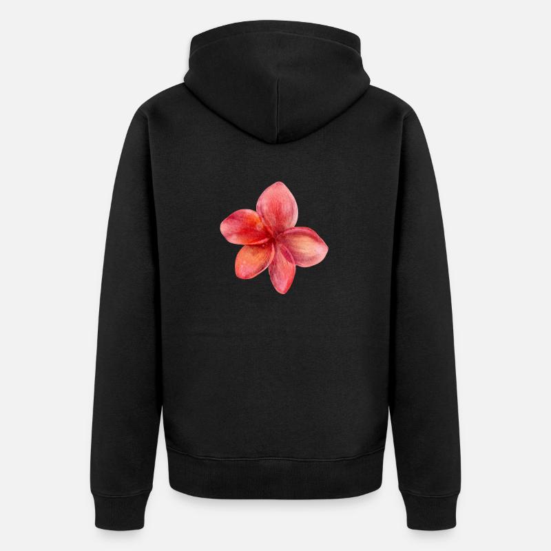 Fleur rouge - Veste à capuche bio Premium Unisexe - noir