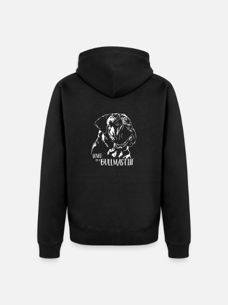 Bullmastiff-koiran rakastama koirat Wilsigns - Premium unisex luomu-huppari vetoketjulla - musta