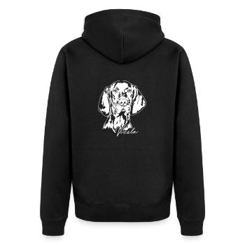 Vizsla Portrait Hunting Dog Dogs Wilsigns - Unisex Premium Organic Zip Hoodie - black - Back - Nico (187cm)