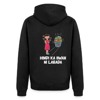 Fil-Am lingerie design for proud Pinoys - Unisex Premium Organic Zip Hoodie - black - Back - Nico (187cm)