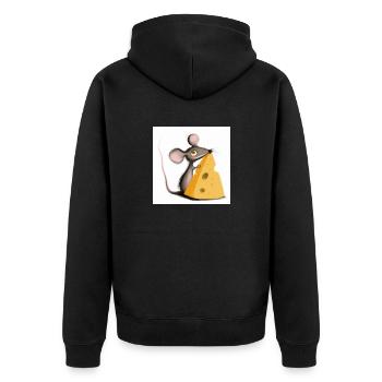 Sweet mouse with cheese - Unisex Premium Organic Zip Hoodie - black - Back - Nico (187cm)