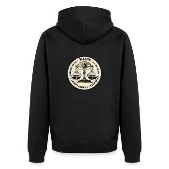 Sternzeichen Waage - Unisex Premium Bio Zip Hoodie - Schwarz - Hinten - Nico (187cm)