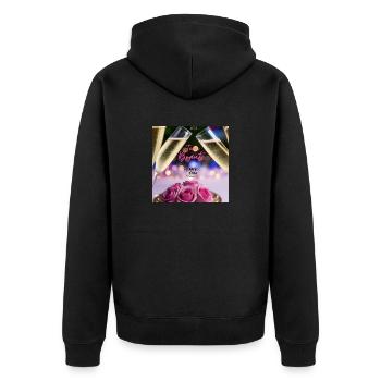 Party, JGA - Unisex Premium Bio Zip Hoodie - Schwarz - Hinten - Nico (187cm)