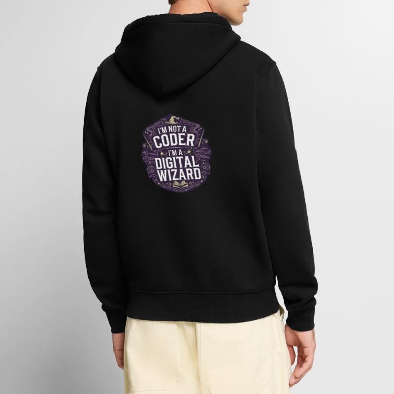 I'm Not a Coder I'm a Digital Wizard Programmer Unisex Premium Organic Zip Hoodie