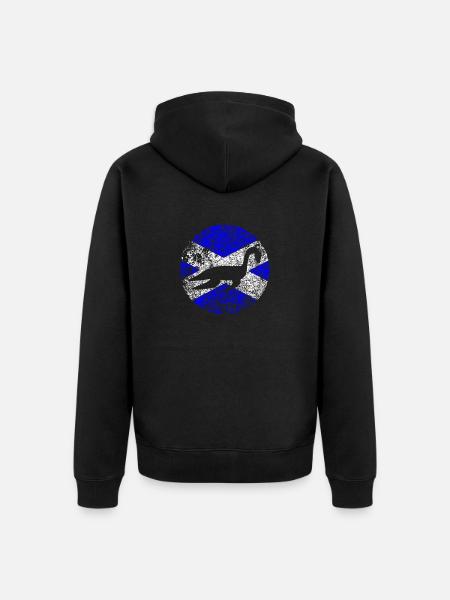 Loch Ness Monster Scottish Flag - Unisex Premium Organic Zip Hoodie - black