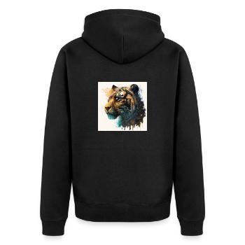 Tigre Glamour sauvage - Veste à capuche bio Premium Unisexe - noir - Dos - Nico (187cm)