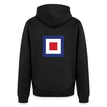 Square Mod - Unisex Premium Organic Zip Hoodie - black - Back - Nico (187cm)