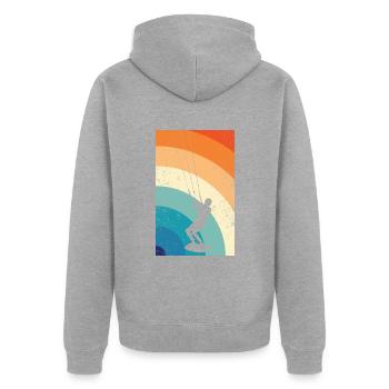 Kitesurf - Veste à capuche bio Premium Unisexe - gris chiné - Dos - Nico (187cm)