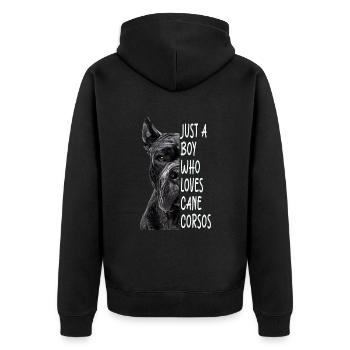 Cane corso - Veste à capuche bio Premium Unisexe - noir - Dos - Nico (187cm)