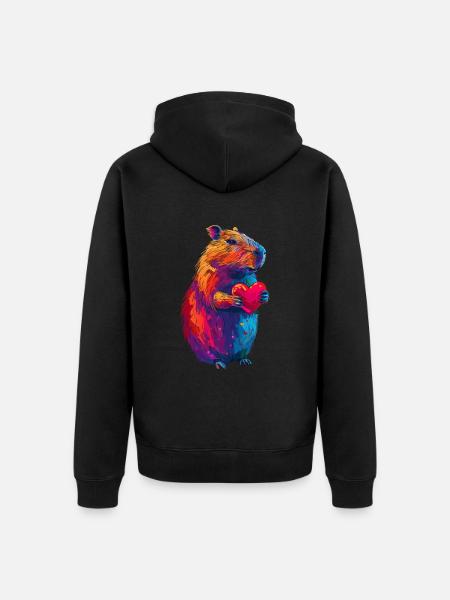 Capybara - Veste à capuche bio Premium Unisexe - noir
