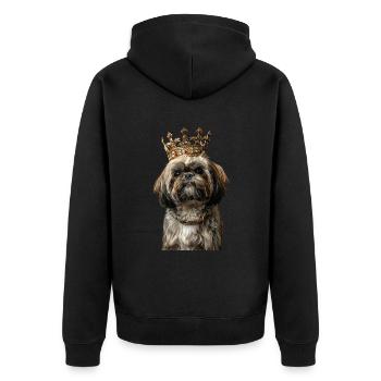 Shih Tzu - Unisex Premium Organic Zip Hoodie - black - Back - Nico (187cm)
