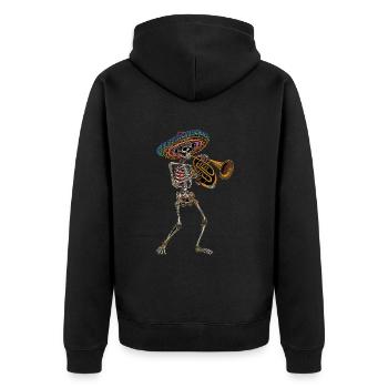 Tuba Squelette Mexicain - Veste à capuche bio Premium Unisexe - noir - Dos - Nico (187cm)