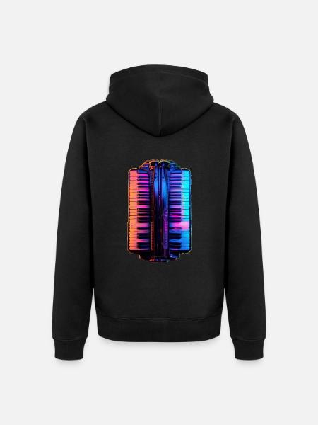 Akkordeon - Unisex Premium Bio Zip Hoodie - Schwarz