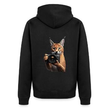 Karakal - Unisex Premium Bio Zip Hoodie - Schwarz - Hinten - Nico (187cm)
