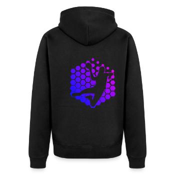 Handball Men Handball Handball Players - Unisex Premium Organic Zip Hoodie - black - Back - Nico (187cm)