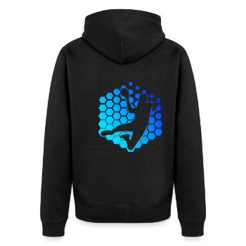 Joueurs de handball hommes jeux de handball handball - Veste à capuche bio Premium Unisexe - noir - Dos - Nico (187cm)