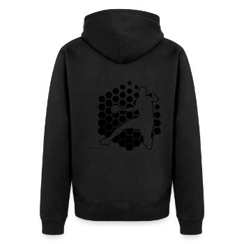 Joueurs de handball masculins Joueuses de handball - Veste à capuche bio Premium Unisexe - noir - Dos - Nico (187cm)