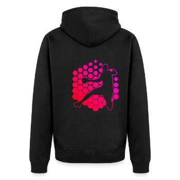 Herren Handballspielen Handballspieler Handballer - Unisex Premium Bio Zip Hoodie - Schwarz - Hinten - Nico (187cm)