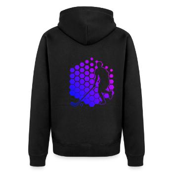 Floorball Hockey Salibandy Floorball Men - Unisex Premium Organic Zip Hoodie - black - Back - Nico (187cm)
