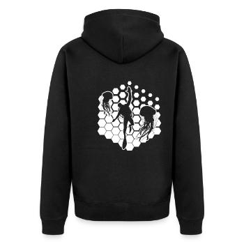 Free Dive Diver Scuba Taucher Scuba Diver - Unisex Premium Bio Zip Hoodie - Schwarz - Hinten - Nico (187cm)
