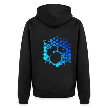 Percussionist Drums Men Women Drum Kit - Unisex Premium Organic Zip Hoodie - black - Back - Nico (187cm)
