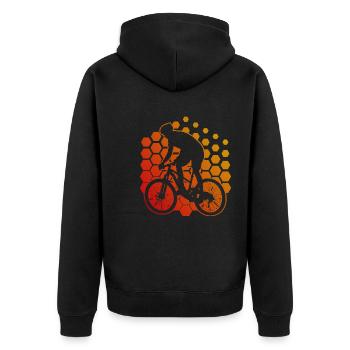 Men's Cyclists Cycling Women's Cycling - Unisex Premium Organic Zip Hoodie - black - Back - Nico (187cm)