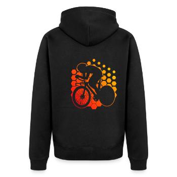 Vélo de route Vélo de route Cyclistes de route Hommes Femmes - Veste à capuche bio Premium Unisexe - noir - Dos - Nico (187cm)