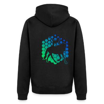 Equestrian Arts Men's Body Control Balance Exercises - Unisex Premium Organic Zip Hoodie - black - Back - Nico (187cm)