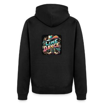 Colorful Line Dance Design - Unisex Premium Organic Zip Hoodie - black - Back - Nico (187cm)