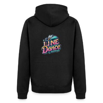 Colorful Line Dance Design - Unisex Premium Organic Zip Hoodie - black - Back - Nico (187cm)