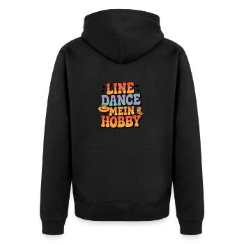 Line Dance Linedance mein Hobby - Unisex Premium Bio Zip Hoodie - Schwarz - Hinten - Nico (187cm)