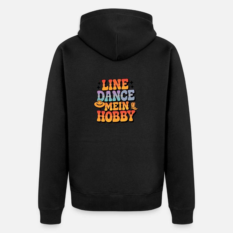 Line Dance Linedance mein Hobby - Unisex Premium Bio Zip Hoodie - Schwarz