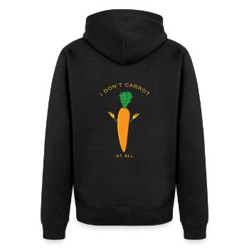 I don ́t carrot - Unisex Premium Organic Zip Hoodie - black - Back - Nico (187cm)